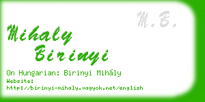 mihaly birinyi business card