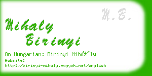 mihaly birinyi business card